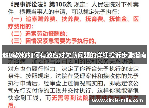 赵鹏教你如何有效应对欠薪问题的详细投诉步骤指南 赵鹏教你如何有效应对欠薪问题的详细投诉步骤指南